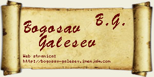 Bogosav Galešev vizit kartica
